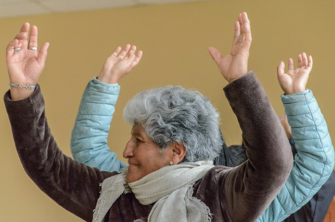 seniors doing gentle exercise