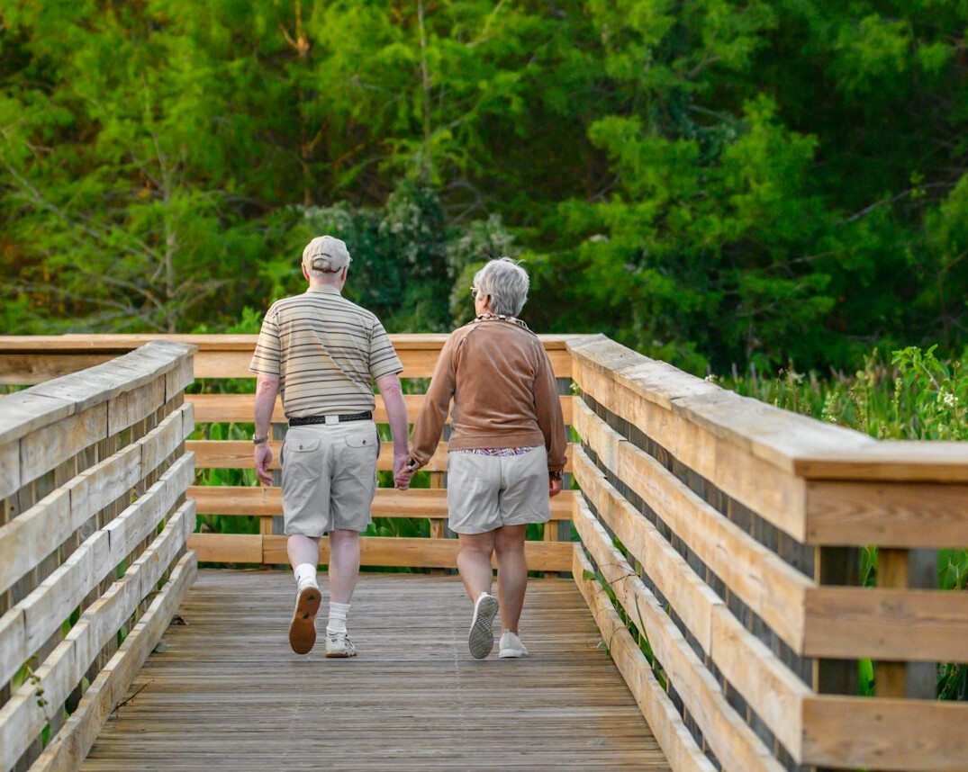 seniors walking after meal